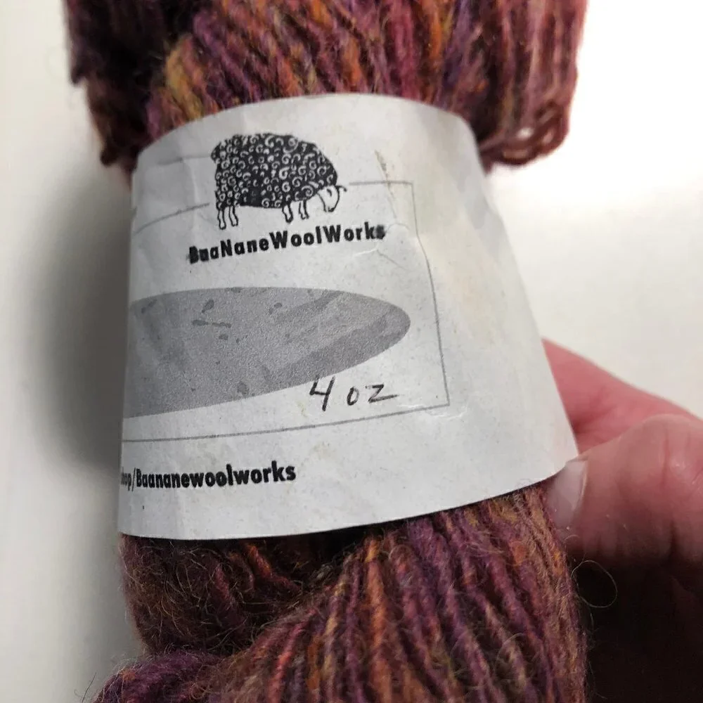 Yarn Wool Hand Spun Burgundy #1822